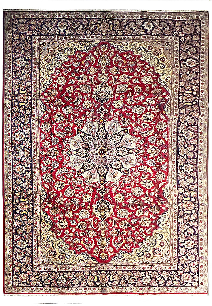 8.2 x 11.4 RED BLUE Persian Tabriz Rug 7064