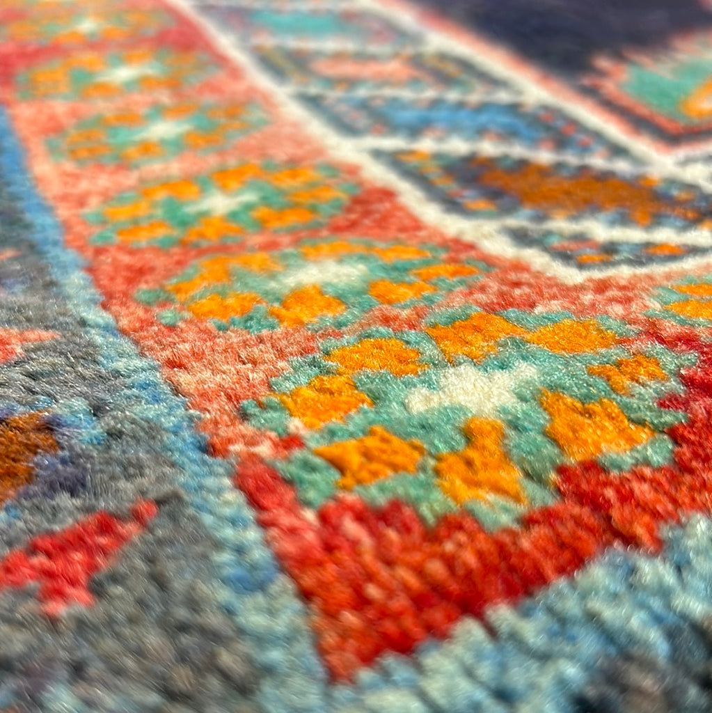 4.2 x 8.7 Navy Blue Semi-Antique Persian Hamadan Runner 73982