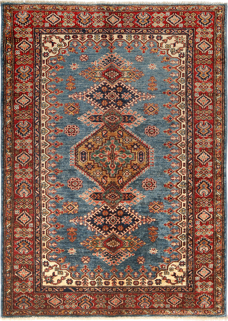 4' x 6' Blue Super Kazak Rug M74