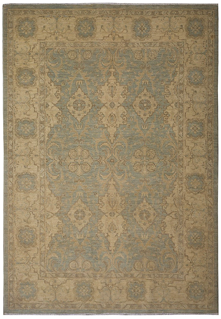 5.5 x 7.4 Light Teal Blue New Ziglar Hand-knotted  Rug Antique Reproduction  #B-77569