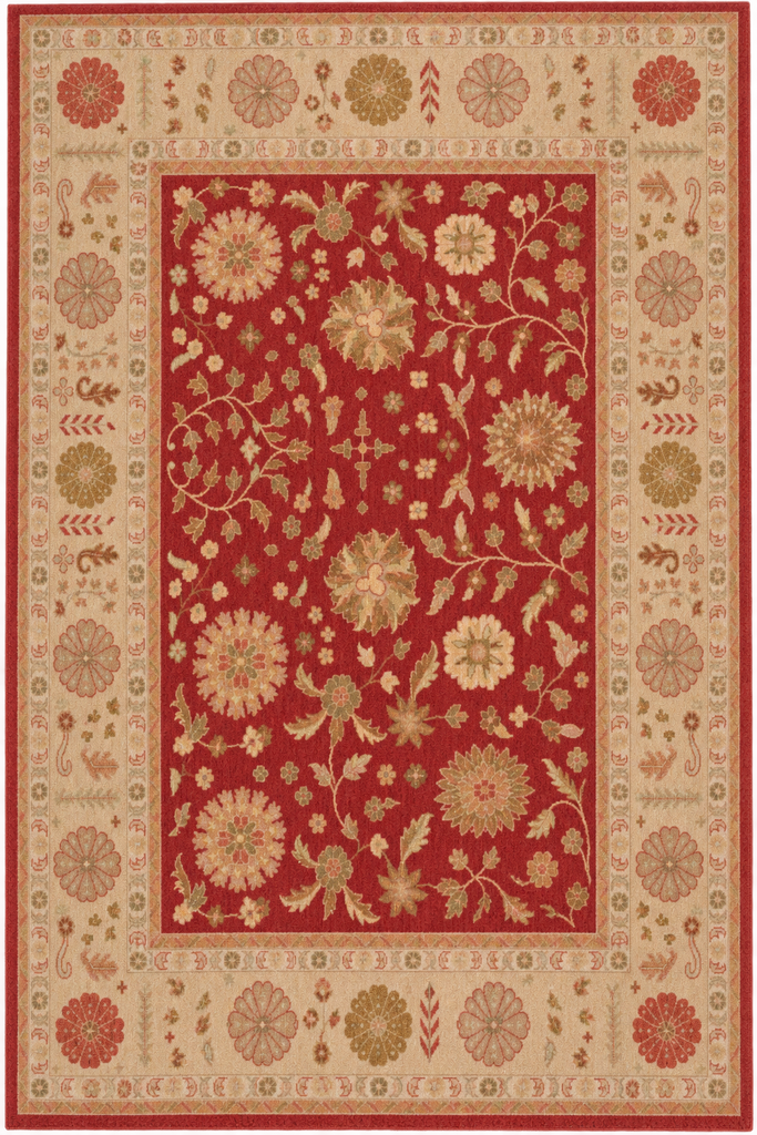 8.9 x 11.9 Zigler Rug Coral Red With Gold Handmade Rug #5071