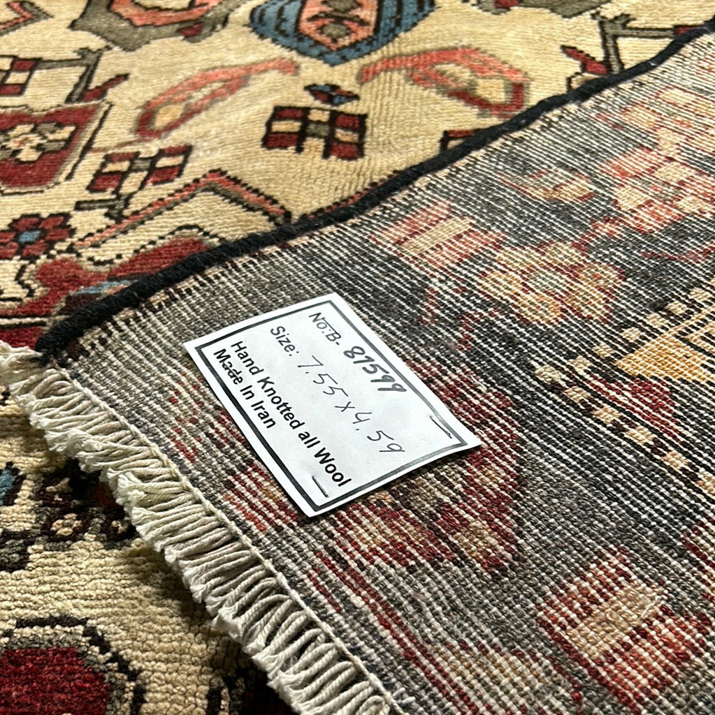 4.7 x 7.7 Ruby Red Persian Hamadan Rug 81599