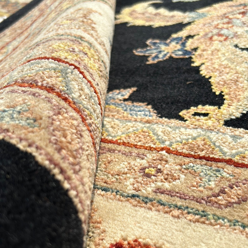 10 x 14 Quality Handmade Black Vegetable Dyed Handmade Wool Rug 17308