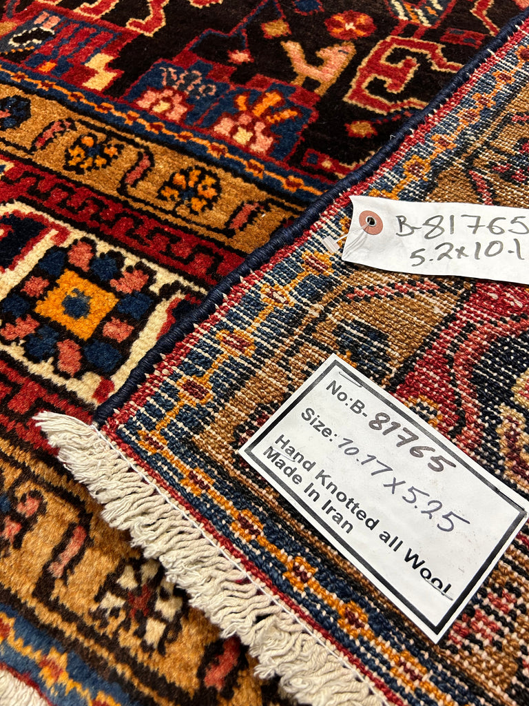 5.3 x 10.2 Persian Tribal Hamadan Runner Rug 81765