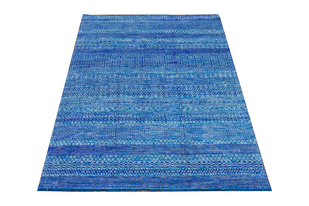 9.1 x 12.5 Handmade Modern Grass Rug BLUE Modern Carpet #i-8609