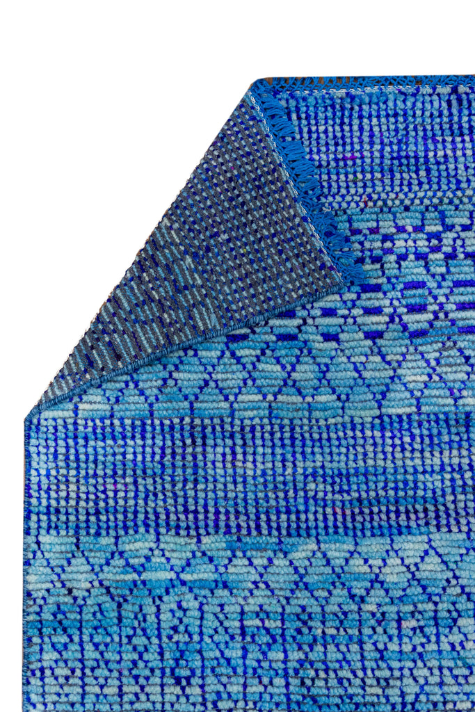 9.1 x 12.5 Handmade Modern Grass Rug BLUE Modern Carpet #i-8609