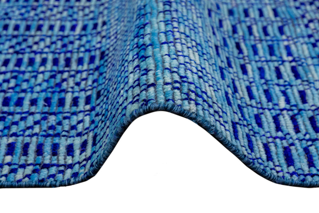 9.1 x 12.5 Handmade Modern Grass Rug BLUE Modern Carpet #i-8609