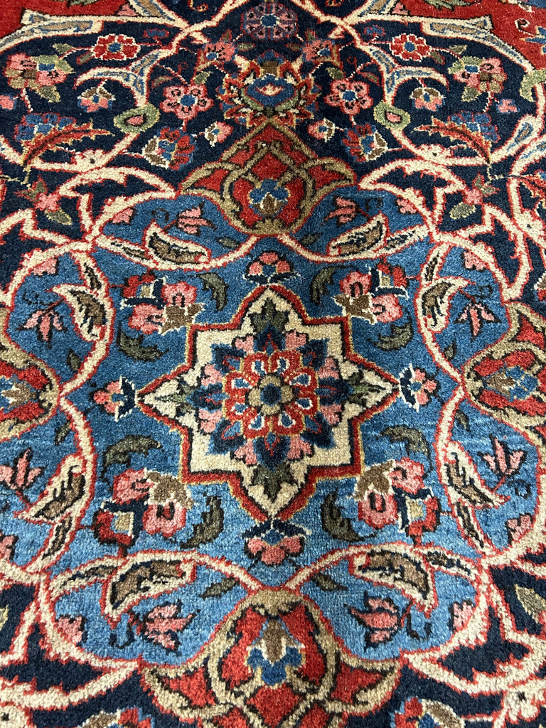 10.7 x 14 Red Old Persian Hand-knotted Kashan Rug 13282