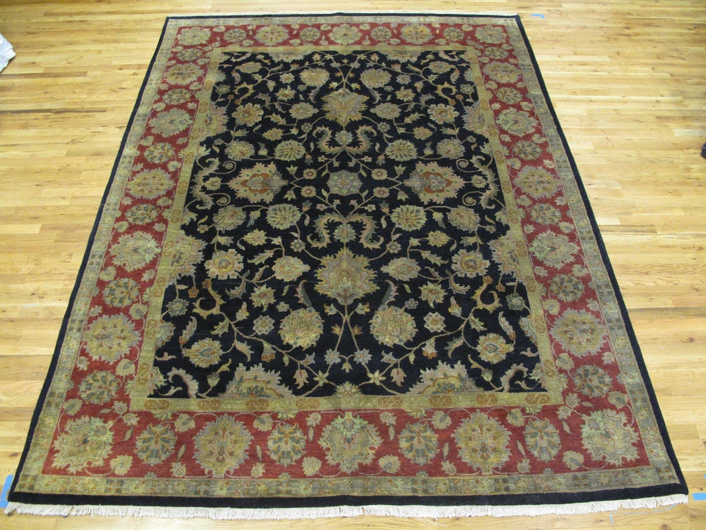 7.8 x 10 Black Traditional Agra Rug 26287