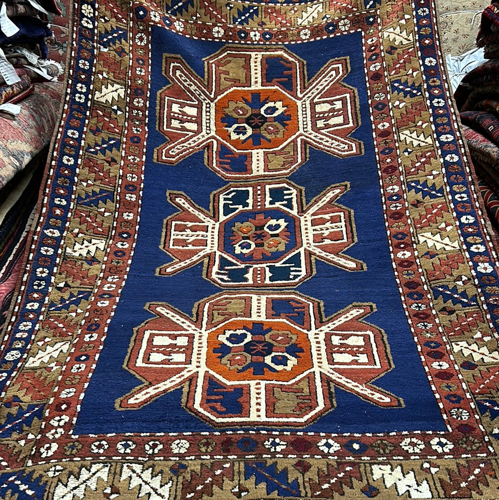 4.7 x 7.6 Navy Blue Russian Kazak Rug 8884