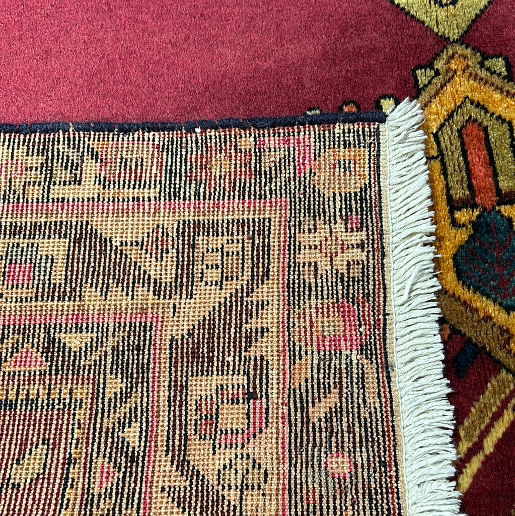 5.1 x 7.3 Solid Red Persian Sirjan Rug 81639