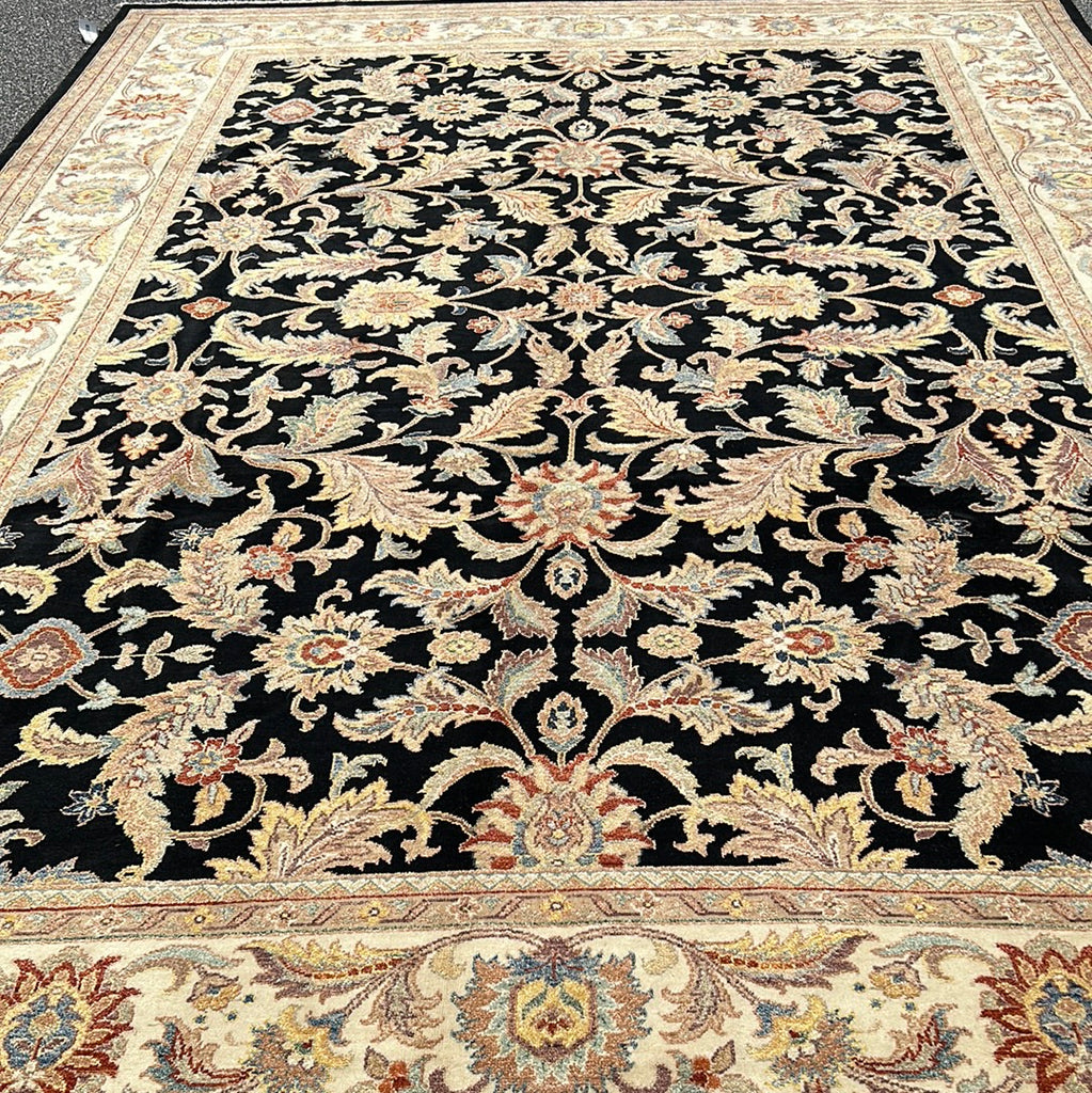10 x 14 Quality Handmade Black Vegetable Dyed Handmade Wool Rug 17308
