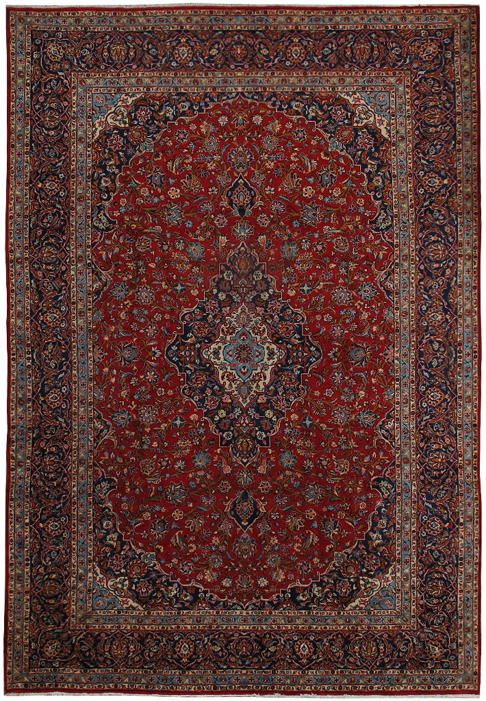 9.8 x 13.3 Classic Handmade Persian Kashan Traditional Rug BIG SALE #F-6834