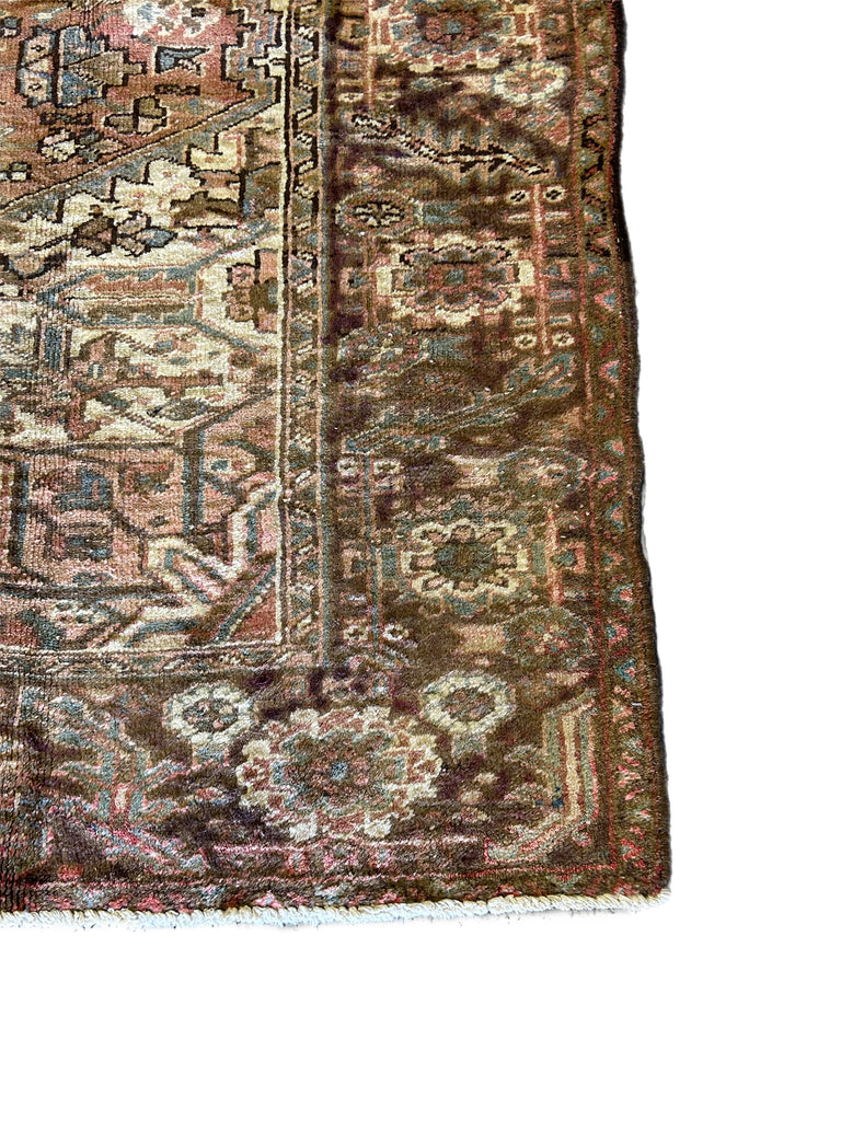 8.4 x 11.5 Brick Red Brown Antique Persian Heriz Rug 14083