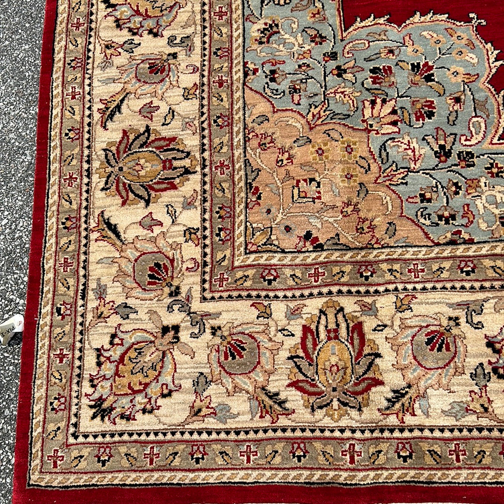 10 x 14 Red White Ivory Rug 17526