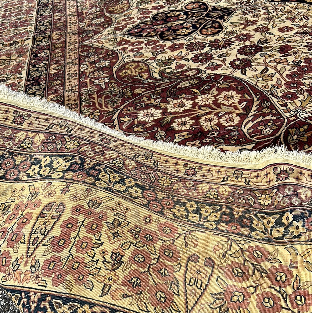 10 x 14 Kermanshah Rug FINER Kashmir WOOL FINER HAND-KNOTTED 200 KPSI - Beige #5068