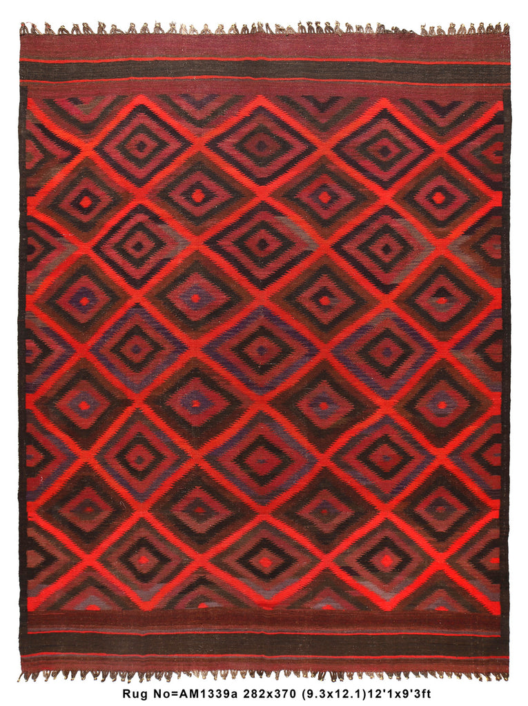 9' x 12' Tribal Flat-Weave-Kilim-Wool-Afghan-Rug.jpg