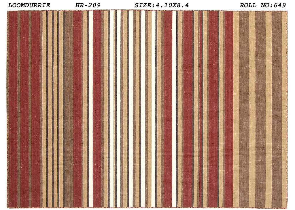 4.10 x 8.4 Multi-Color Dhurrie Flat Weave Rug 70680