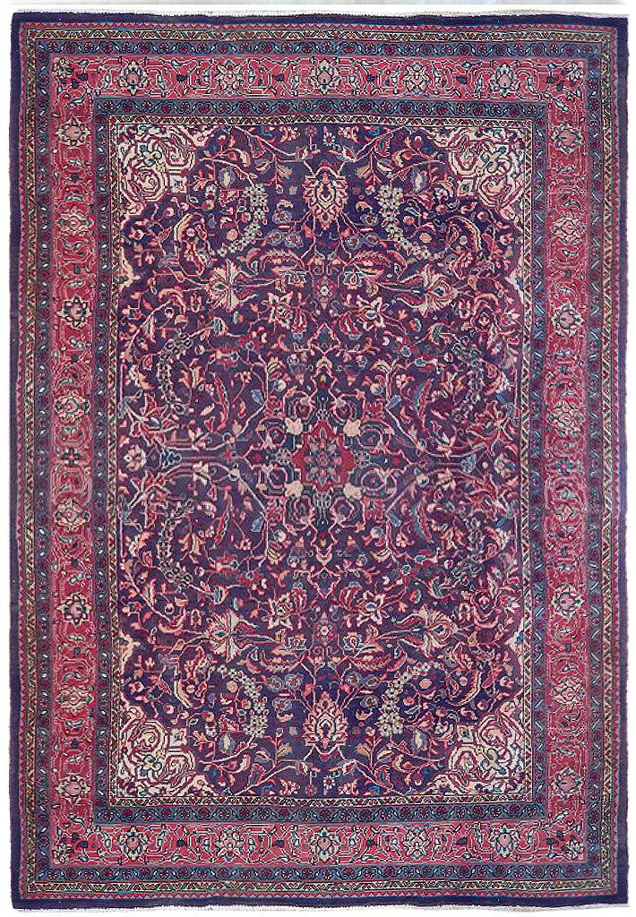 6.10 x 10.9 Semi-Antique Persian Sarouk Mahal Rug #B-71945