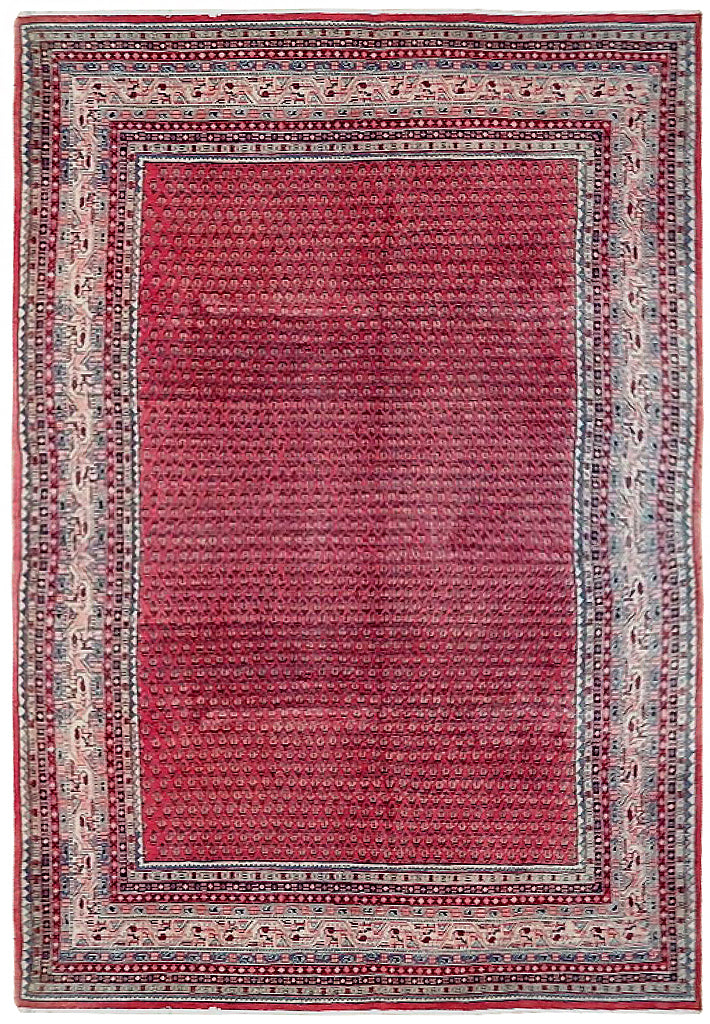 6.11 x 10.8 Persian Mir Saraband Herati Sarouk Rug #B-72070