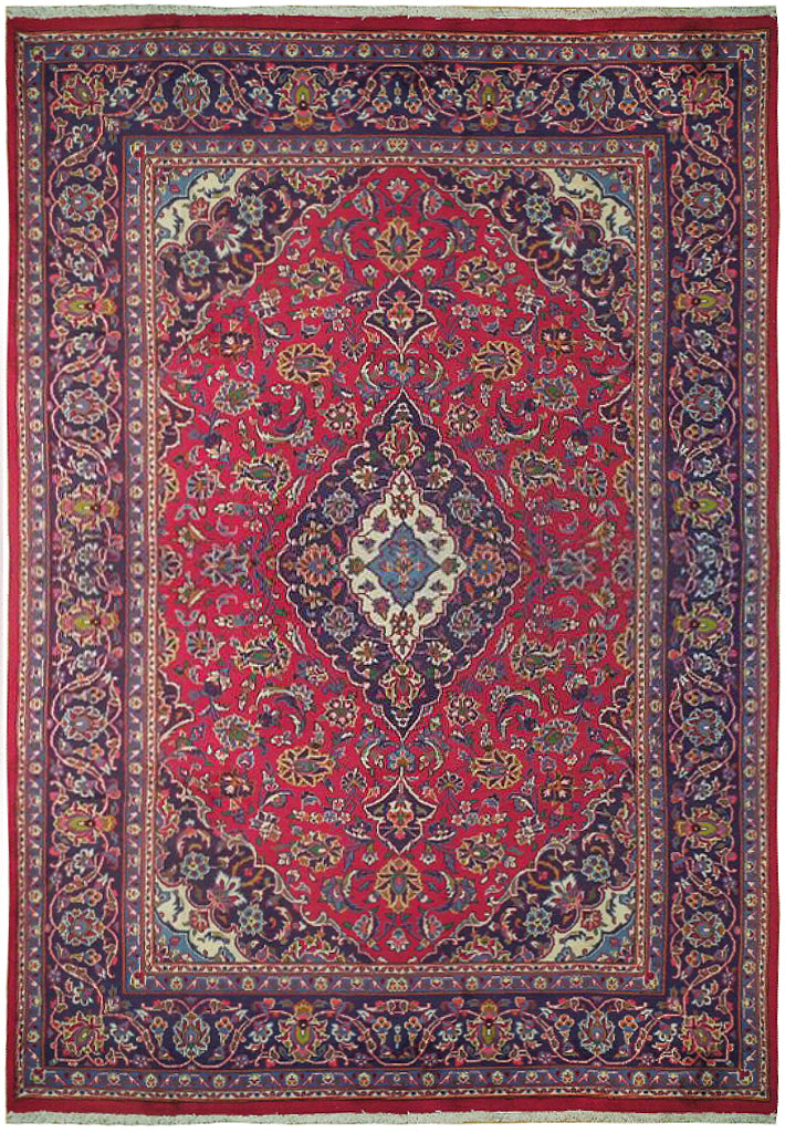 6.9 x 9.9 Semi Antique Traditional Persian handmade Classic Kashan Rug #B-72159