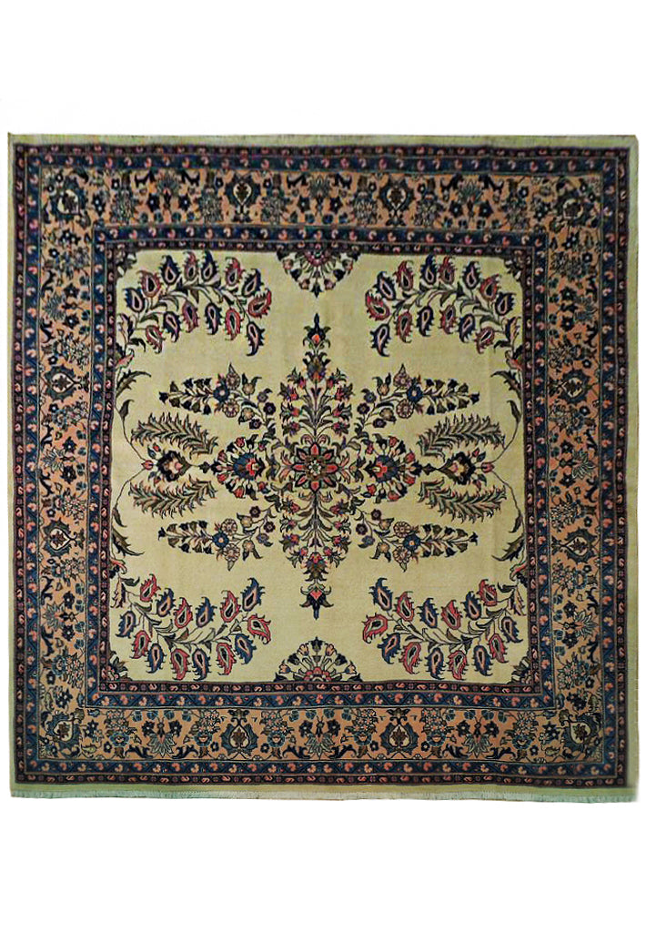 6.10 x 7.7 SQUARE Persian Sarouk Rug #B-72433