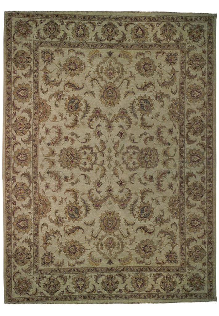 8 x 10 Neutral Beige Gold Dense Natural Wool Rug