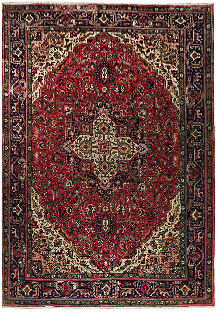 8.3 x 11.6 Persian Tabriz Rug GEOMETRIC #B-73538
