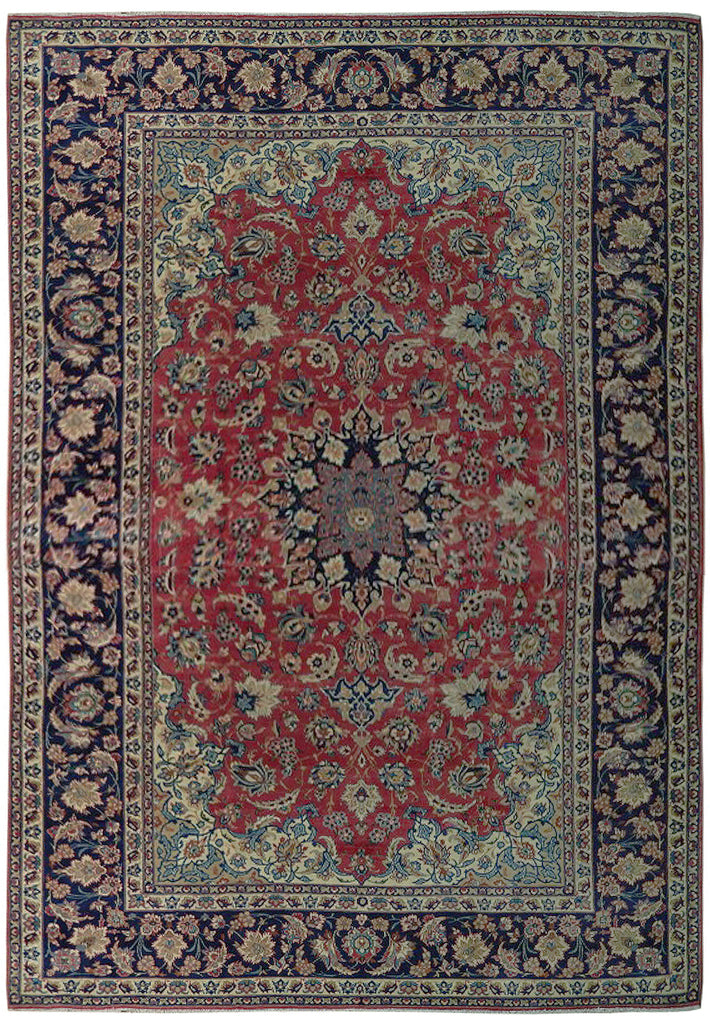 9 x 13 Pre-Owned Persian Tabriz Wool Rug #B-73809