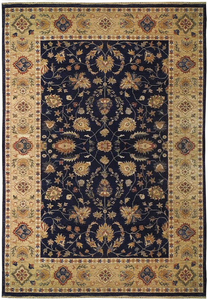 6 x 9.9 BLACK GOLD Vegetable Dyed Chobi Rug #B-74023