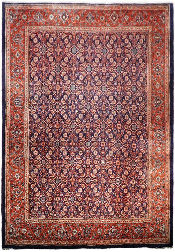 10 x 13 Semi-Antique Persian Herati Sarouk Mahal Rug