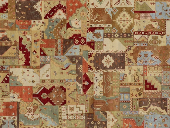 8.9 x 11.6 Agra Patchwork Design Rug #B-78714