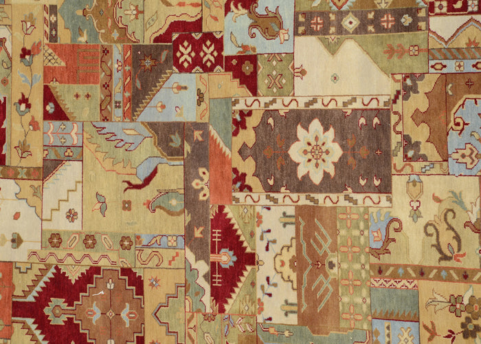 8.9 x 11.6 Agra Patchwork Design Rug #B-78714