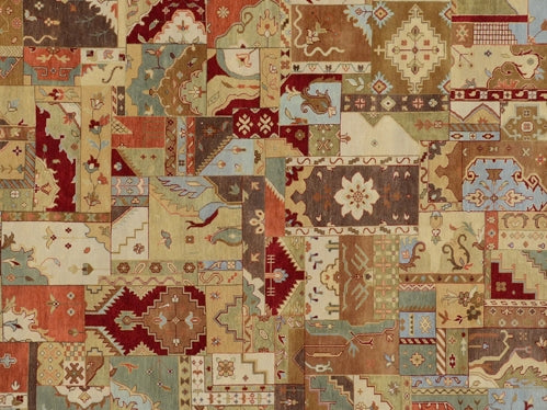 8.9 x 11.6 Agra Patchwork Design Rug #B-78714