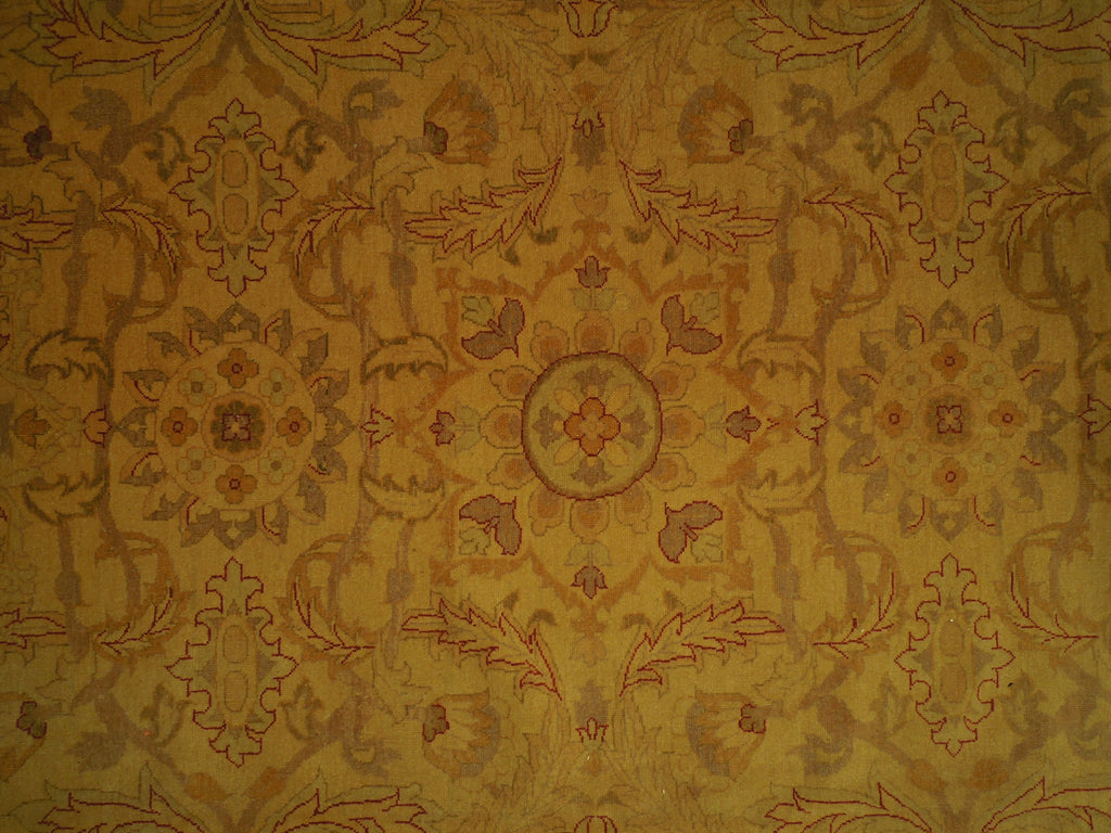12 x 17.9 Large Wheat Brown Vegetable Dyed Chobi Peshawar Rug 79566