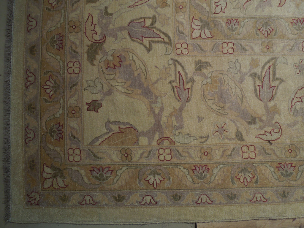 12 x 17.9 Large Wheat Brown Vegetable Dyed Chobi Peshawar Rug 79566