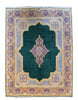 Load image into Gallery viewer, 9.3 x 12.8 Hand Knotted Persian Kerman Green Signed Rug #B-80616
