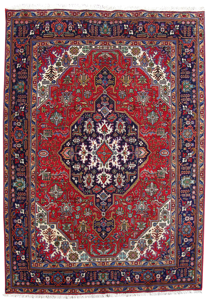 6.7 x 9.6 Genuine Persian Tabriz Handmade Wool Rug #B-80746