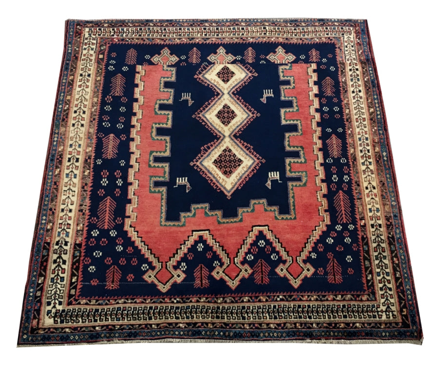 5.0 x 5.1 Unusual Persian Sirjan SQUARE Rug #B-81727