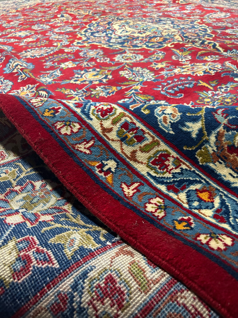 10 x 13.9 Hand-knotted Persian Kashan Rug 7080