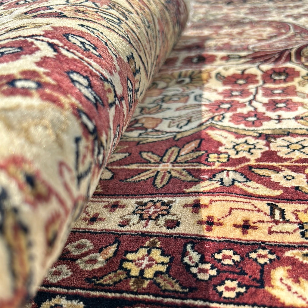 10 x 14 Kermanshah Rug FINER Kashmir WOOL FINER HAND-KNOTTED 200 KPSI - Beige #5068