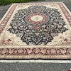 Load image into Gallery viewer, 9.5 x 13.7 Navy Blue Wool &amp; Silk Sino Tabriz Rug #PIX-14840