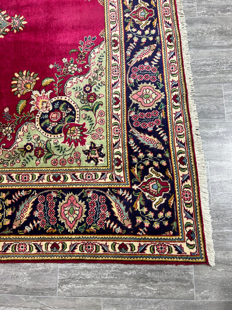 6.8 x 9.10 ELEGANT Classic Persian Tabriz Open Field ROBY RED #PIX-11943