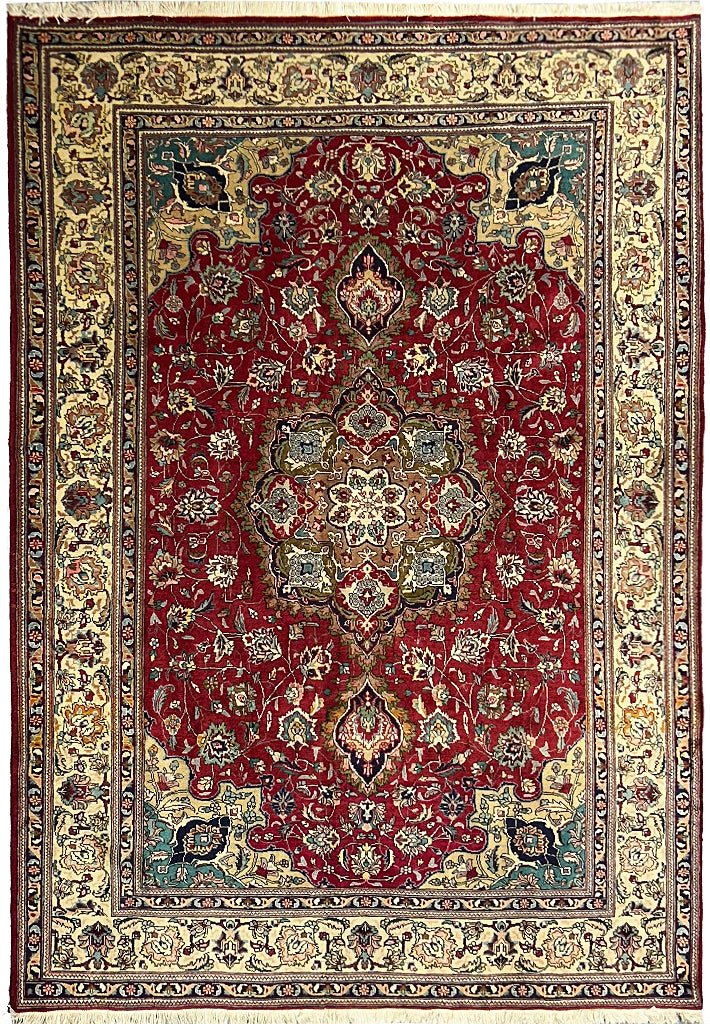 8.1 x 11.4 Genuine Persian Tabriz Wool Rug #PIX-11896