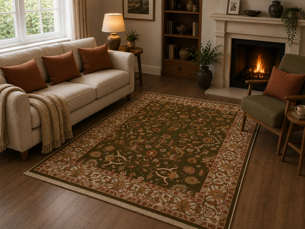 5.7 x 8 Pine Green Quality Jaipur Rug #B-71433