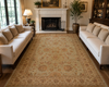 Load image into Gallery viewer, 6.5 x 9.7 Quality Natural Wool Handmade Ziglar Agra Rug Green Gold #F-6434