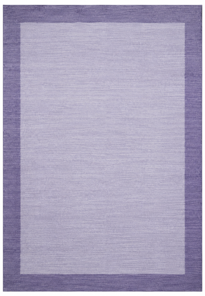 8 x 10 Solid Purple Lavendar Fine Wool Handmade Rug F-5388