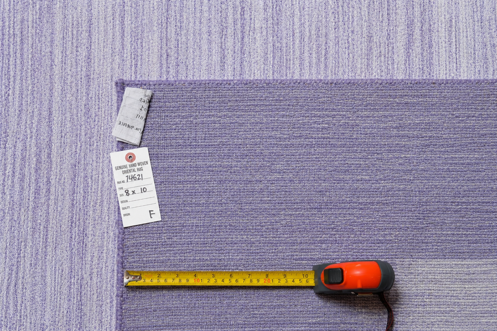 8 x 10 Solid Purple Lavendar Fine Wool Handmade Rug F-5388