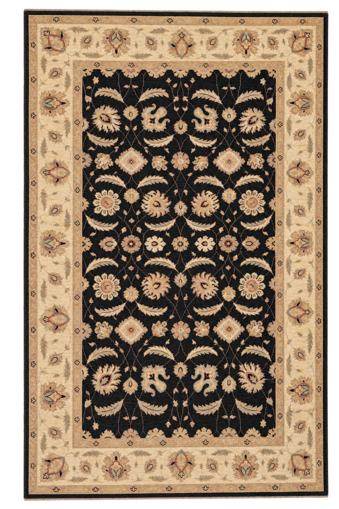 5.9 x 9 Black Chobi Peshawar Zigler Rug 20242