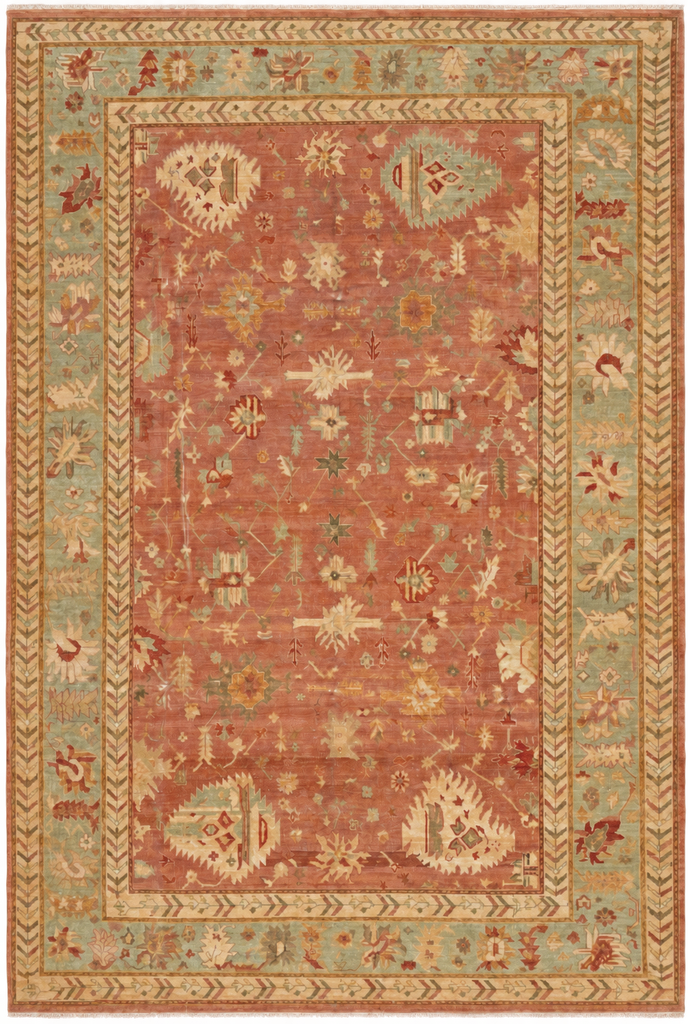 8 x 11.9 New Oushak Rug Neutral Warm Colors